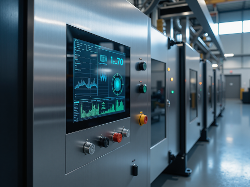 数字化制造平台界面,显示工厂设备状态,订单匹配信息,现代化工业背景